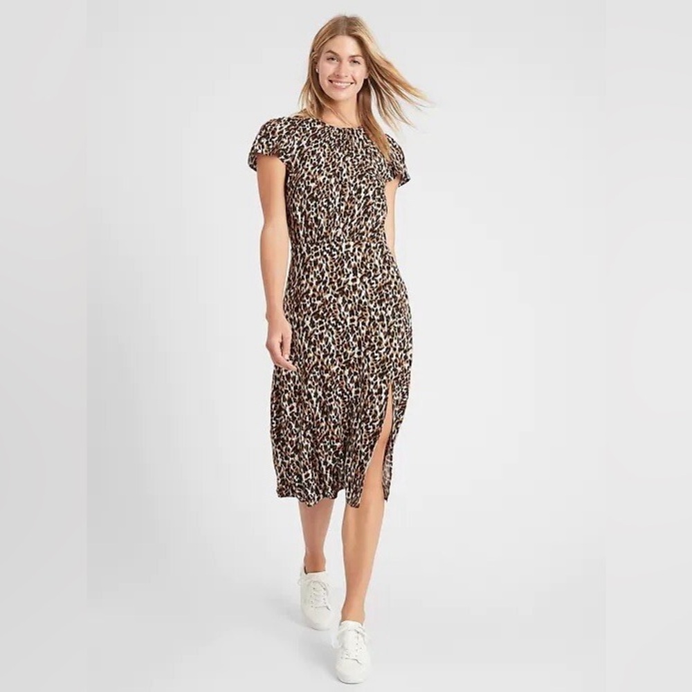 Banana Republic Animal Print Midi Dress